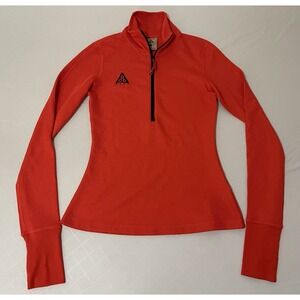 Vintage Nike Pullover Womens Small Orange‎ Thermal 1/4 Zip ACG Wool Blend